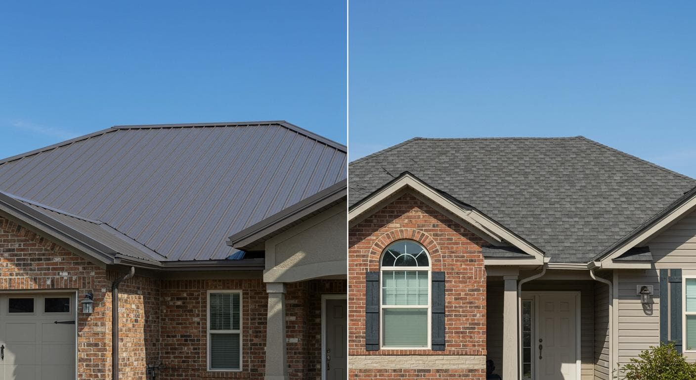 Standing seam metal roof on an Ohio home compared to architectural shingles