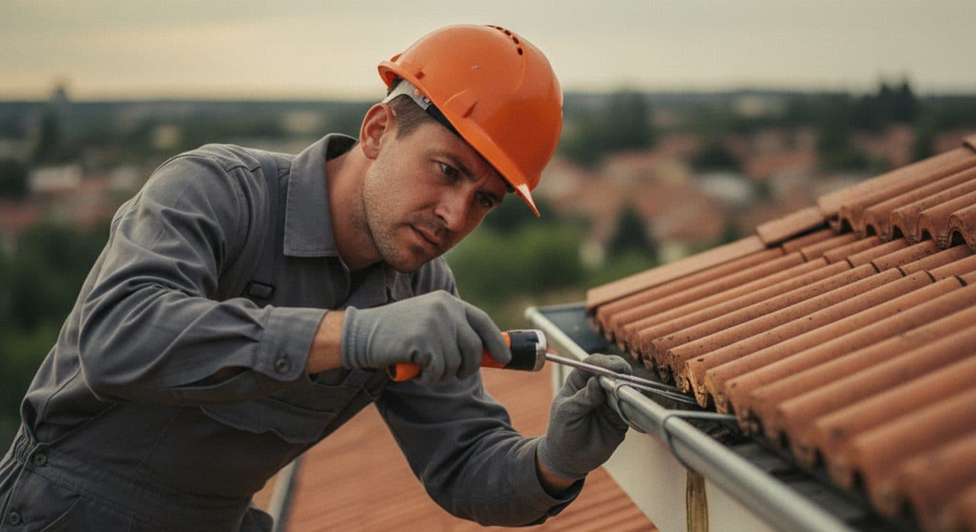 Gutter cleaning work, view 2