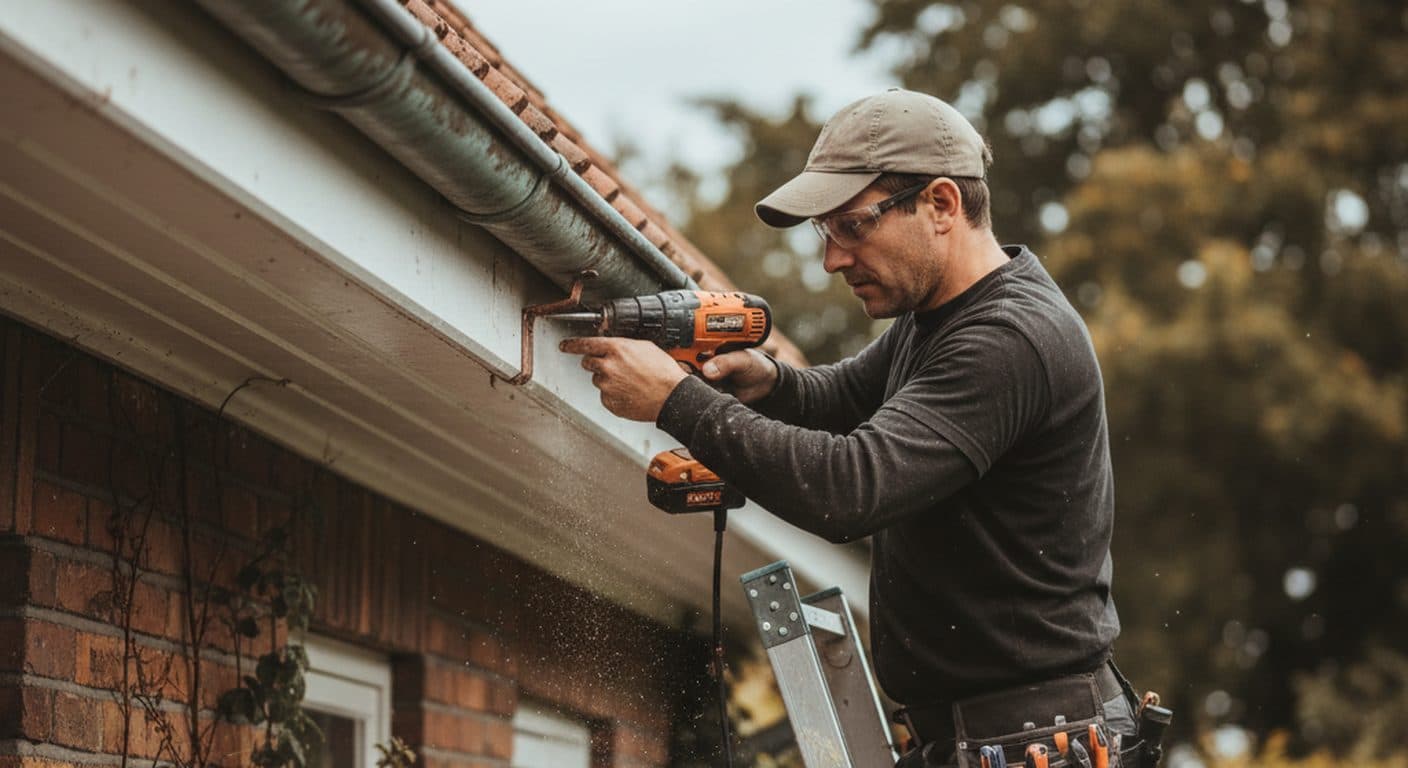 Gutter cleaning work, view 3