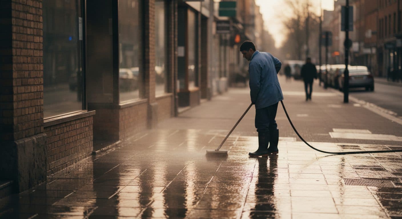 Pressure washing result, view 3
