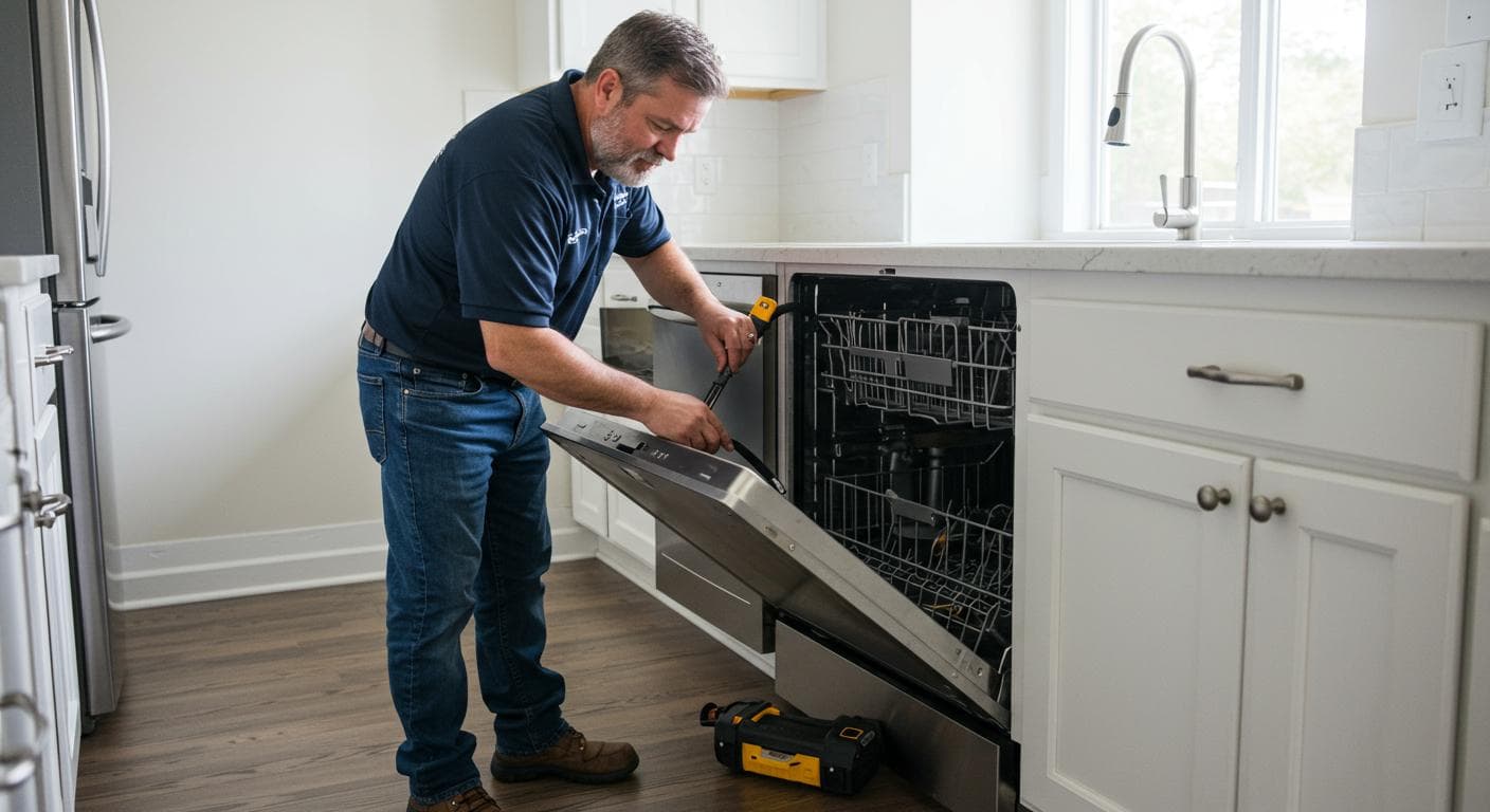 Dishwasher installation under kitchen counter